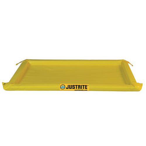 Niskie wanny wychwytowe Justrite, żółte, wysokość 5,1 cm, 19 – 167 l