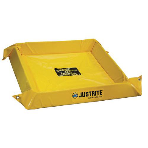 Wanny wychwytowe Justrite, żółte, wysokość 10,2 cm, 38 – 303 l