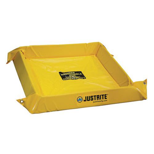 Wanny wychwytowe Justrite, żółte, wysokość 10,2 cm, 38 – 303 l
