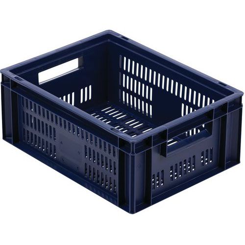 Plastikowe pojemniki transportowe z możliwością sztaplowania PP Manutan Expert perforowane