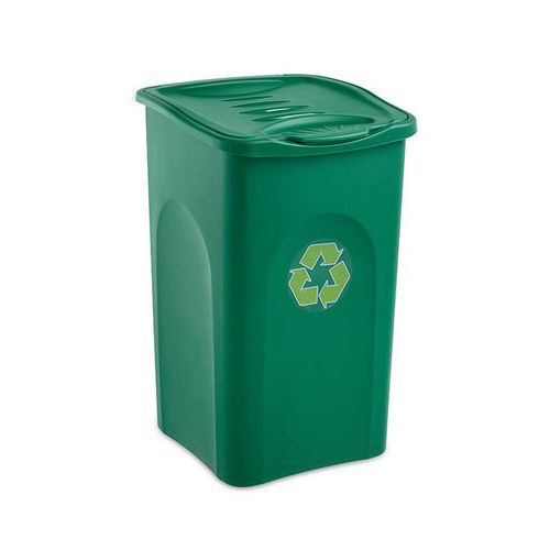 Plastikowe kosze na śmieci, na odpady segregowane BEGREEN, pojemność 50 l