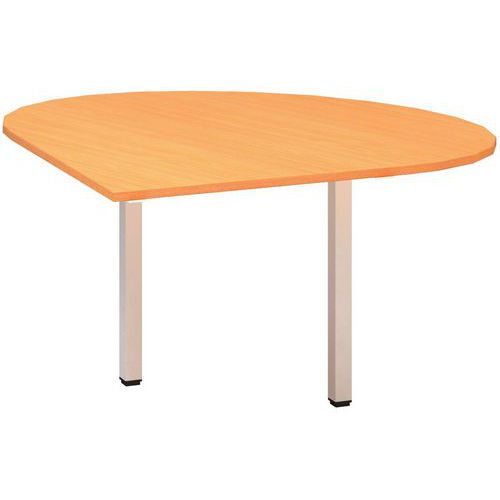 Dostawki do stołu Alfa 200 z szarą podstawą, 120 x 120 x 74,2 cm, kropla, wariant lewy