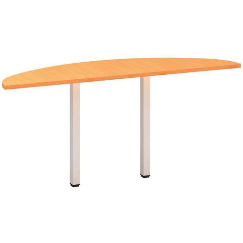 Dostawki do stołu Alfa 200 z białą podstawą, 45 x 162,5 x 74,2 cm, 1/2 okręgu