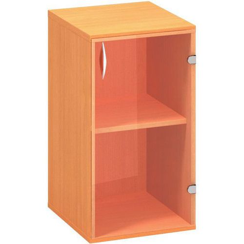 Szafki niskie wąskie Alfa 500, 73,5 x 40 x 45,8 cm, ze szklanymi drzwiczkami – wersja prawa
