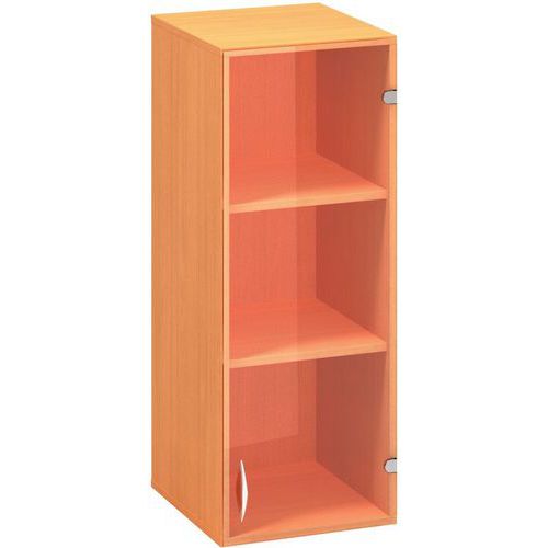 Szafki dostawne średnie wąskie Alfa 500, 104,5 x 40 x 45,8 cm, ze szklanymi drzwiczkami – wersja prawa