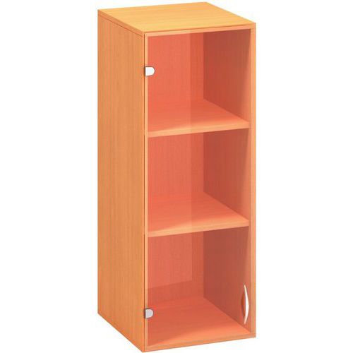 Szafki dostawne średnie wąskie Alfa 500, 104,5 x 40 x 45,8 cm, ze szklanymi drzwiczkami – wersja lewa
