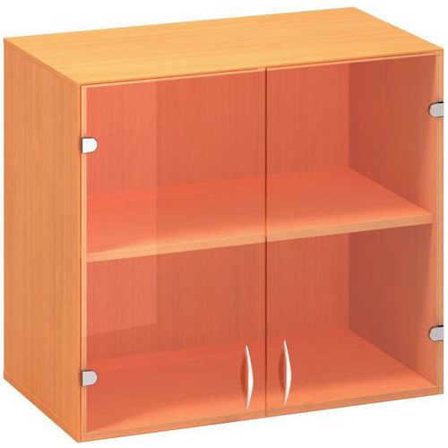 Szafki dostawne niskie szerokie Alfa 500, 71,7 x 80 x 45,8 cm, ze szklanymi drzwiczkami