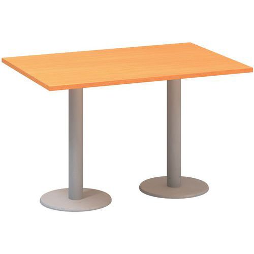 Stoły konferencyjne Alfa 400 z szarą podstawą, 120 x 80 x 74,2 cm
