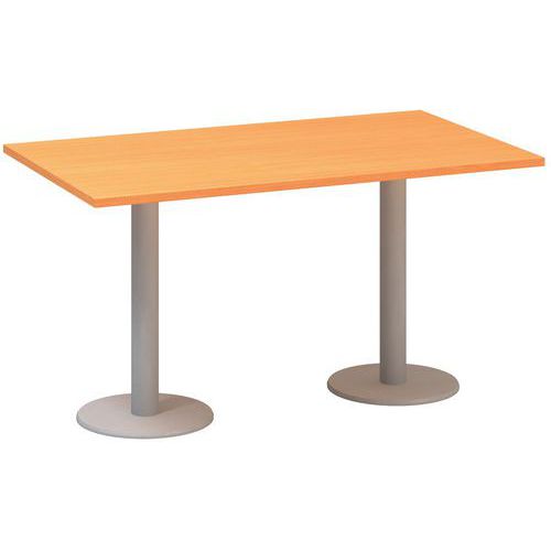 Stoły konferencyjne Alfa 400 z szarą podstawą, 140 x 80 x 74,2 cm