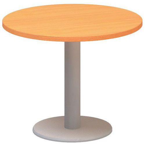 Okrągłe stoły konferencyjne Alfa 400 z szarą podstawą, 70 x 50,7 cm