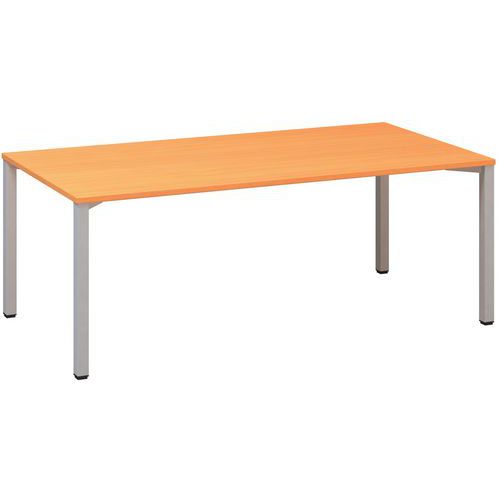 Stoły konferencyjne Alfa 420 z szarą podstawą, 200 x 100 x 74,2 cm