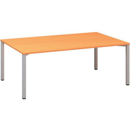 Stoły konferencyjne Alfa 420 z szarą podstawą, 200 x 120 x 74,2 cm