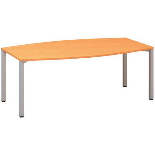 Stoły konferencyjne Alfa 420 z szarą podstawą, 200 x 110 x 74,2 cm