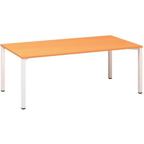 Stoły konferencyjne Alfa 420 z białą podstawą, 200 x 100 x 74,2 cm