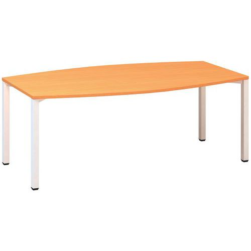 Stoły konferencyjne Alfa 420 z białą podstawą, 200 x 110 x 74,2 cm