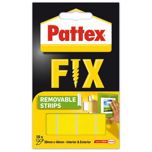 Paski montażowe usuwalne PATTEX FIX, 10*40mm x 20mm
