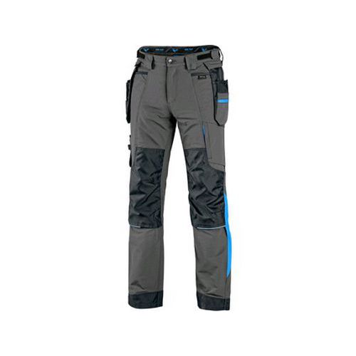 Spodnie CXS NAOS męskie, szaro-czarne, HV niebieskie dodatki