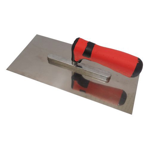 Pace ze stali nierdzewnej TOPTRADE profesjonalna, z podgumowaną rączką, 270 x 130 mm
