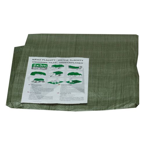 TOPTRADE plandeka ochronna, zielona, z metalowymi oczkami, standard