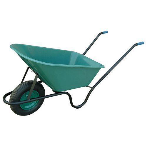 TOPTRADE taczka ogrodowa, plastikowa skrzynia ładunkowa, koło pompowane, 125 l TOPTRADE taczka ogrodowa, plastikowa skrzynia ładunkowa, koło pompowane, 125 l