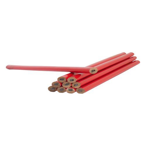 TOPTRADE ołówek ciesielski, czerwony, zestaw 12 szt., 250 mm