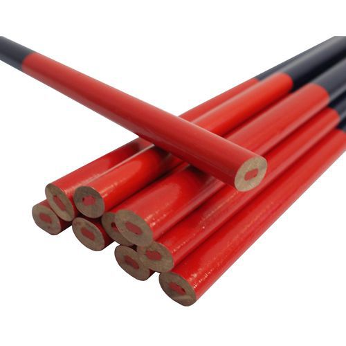 TOPTRADE ołówek ciesielski, owal, czerwono-niebieski, zestaw 12 szt., 180 mm