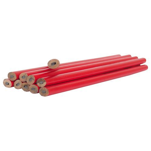 TOPTRADE ołówek ciesielski, czerwony, w pojemniku, zestaw 50 szt., 180 mm