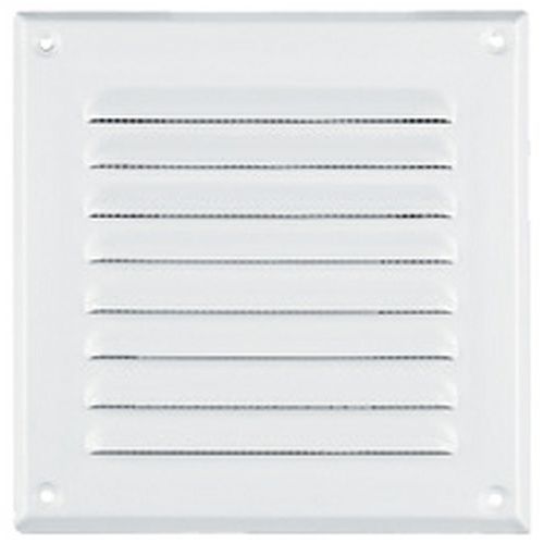 REFLEX kratka wentylacyjna, metalowa, biała, kwadratowa, z siatką, 155 x 155/140 x 140 mm, wylot 130 x 130 mm