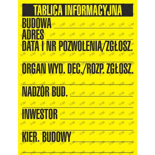 Tablica informacyjna budynku 49,5 x 65 cm Tablica informacyjna budynku 49,5 x 65 cm