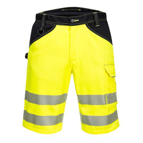 Krótkie spodnie ostrzegawcze PW3, czarny/żółty