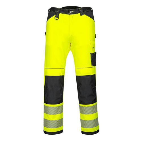 Damskie spodnie ostrzegawcze PW3  stretch, czarny/żółty