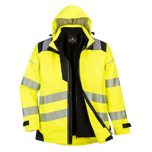 Kurtka PW3 Hi-Vis 3 w 1, czarna/żółta