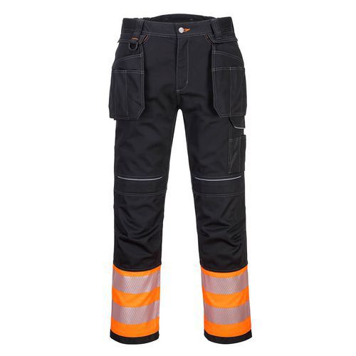Spodnie Holster PW3 Hi-Vis Klasa 1, czarne/pomarańczowe