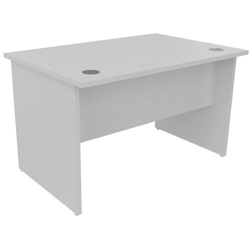Biurka biurowe Manutan Expert, 72 x 120 - 180 x 80 cm, konstrukcja prosta, szare