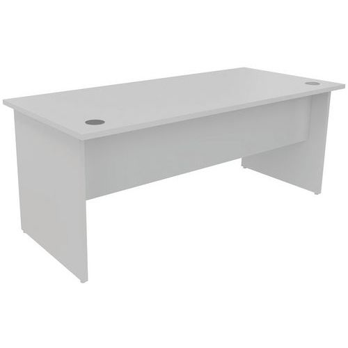 Biurka biurowe Manutan Expert, 72 x 120 - 180 x 80 cm, konstrukcja prosta, szare
