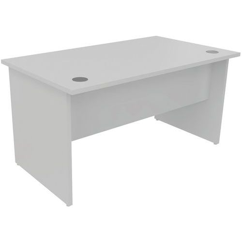 Biurka biurowe Manutan Expert, 72 x 120 - 180 x 80 cm, konstrukcja prosta, szare