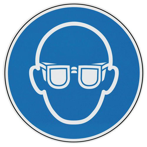 Znak Manutan Expert Command - Obowiązkowe okulary ochronne, aluminium, 300 mm