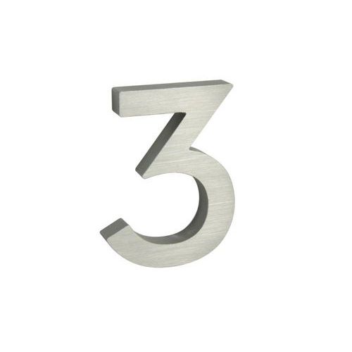 Aluminiowe numery w wersji 3D ze szlifowaną powierzchnią, srebrne