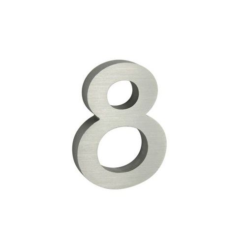 Aluminiowe numery w wersji 3D ze szlifowaną powierzchnią, srebrne