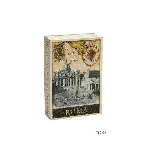 Metalowa skrzynka zabezpieczająca w kształcie książki Roma