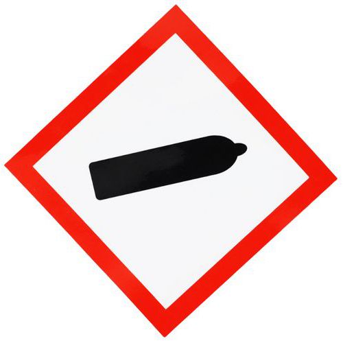 Stół ostrzegawczy Manutan Expert CLP - Gaz sprężony, samoprzylepny, 120 x 120 mm
