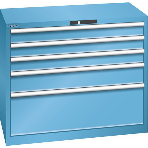 Szafki warsztatowe Lista z szufladami, nośność 75 kg, 5 szuflad