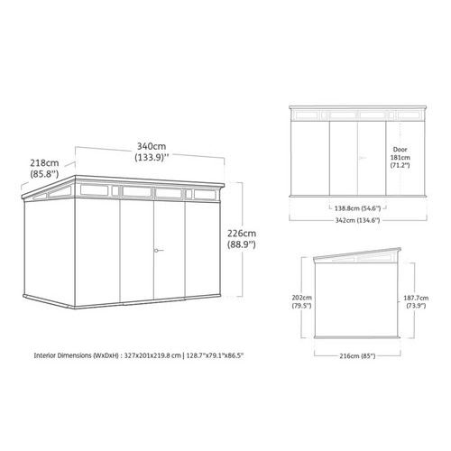 Magazynek ogrodowy Vertical 11 x 7, szary