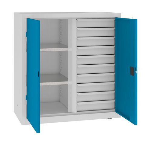 Metalowe szafki warsztatowe z szufladami, 104 x 100 x 50 cm, 10 szuflad