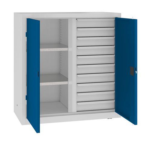 Metalowe szafki warsztatowe z szufladami, 104 x 100 x 50 cm, 10 szuflad