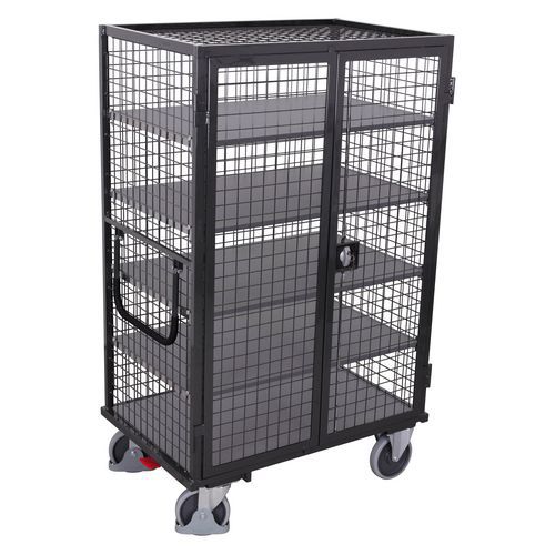 Wózki klatkowe wysokie z drzwiami wahadłowymi, 5 półek, do 500 kg