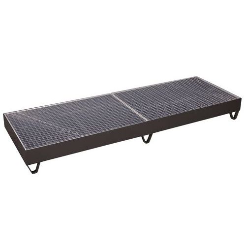 Tacki ociekowe stalowe z kratką, na 4 bębny, 239 x 80 x 25 cm Tacki ociekowe stalowe z kratką, na 4 bębny, 239 x 80 x 25 cm