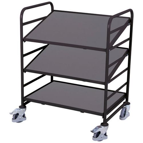 Wózek regałowy Euro z półkami skośnymi, 3 półki, 93,5 x 66,5 x 112,5 cm Wózek regałowy Euro z półkami skośnymi, 3 półki, 93,5 x 66,5 x 112,5 cm