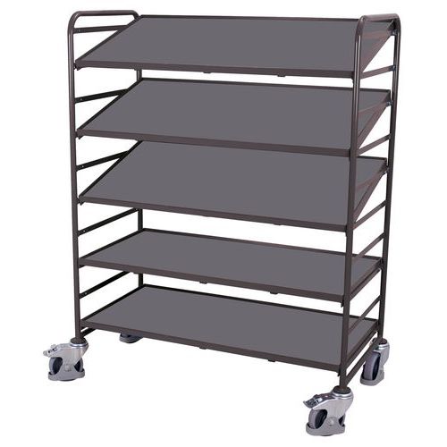 Wózek regałowy Euro z półkami skośnymi, 5 półek, 135 x 66,5 x 170 cm Wózek regałowy Euro z półkami skośnymi, 5 półek, 135 x 66,5 x 170 cm