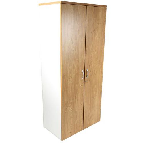 Drewniana szafa aktowa Simmob Quatuor, 180 x 80 x 47 cm, 4 półki, biały/dąb Drewniana szafa aktowa Simmob Quatuor, 180 x 80 x 47 cm, 4 półki, biały/dąb